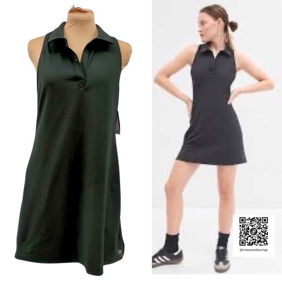 GapFit (Medium - NWT) Black Studio Polo T-back Dress with Johnny Collar #626374 - Picture 10 of 10